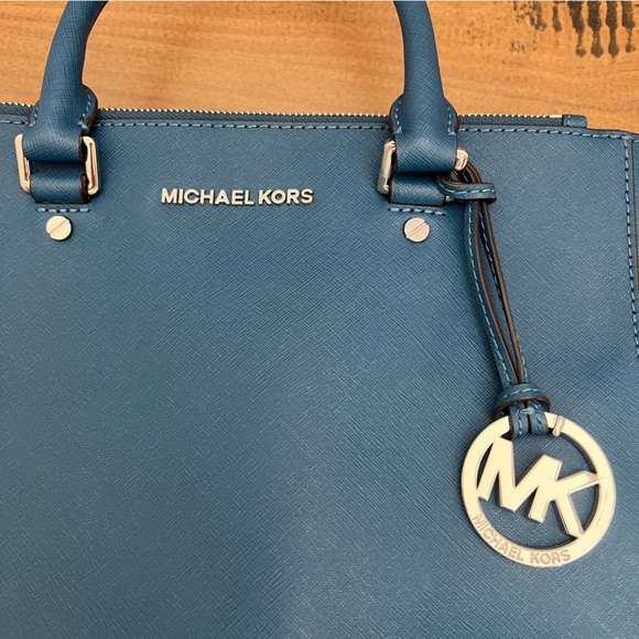 Michael Kors Sutton Satchel Teal - Picture 8 of 11